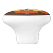 蓮の花マンダラ、茶色、さび、黄色 セラミックノブ (側面)