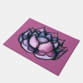 蓮の花ヨガパープルフローラ ドアマット (アングル)