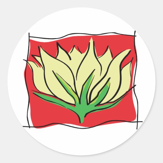 蓮の花ヨガ ラウンドシール (正面)