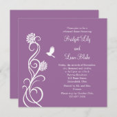 蓮の花リハーサルディナー（濃い紫） 招待状 (正面/裏面)
