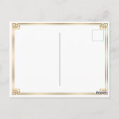 蓮の花ヴィンテージジャパンシルク広告ズラベル ポストカード (裏面)