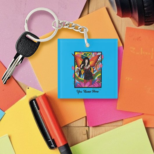 蓮の花中国の水龍 キーホルダー