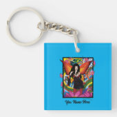 蓮の花中国の水龍 キーホルダー (正面)