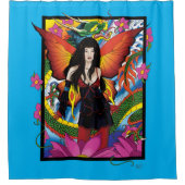 蓮の花中国の水龍 シャワーカーテン (正面)