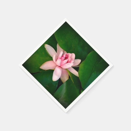 蓮の花写真緑 スタンダードカクテルナプキン (角)