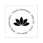 蓮の花差出人住所自己スタンプ セルフインキングスタンプ (デザイン)