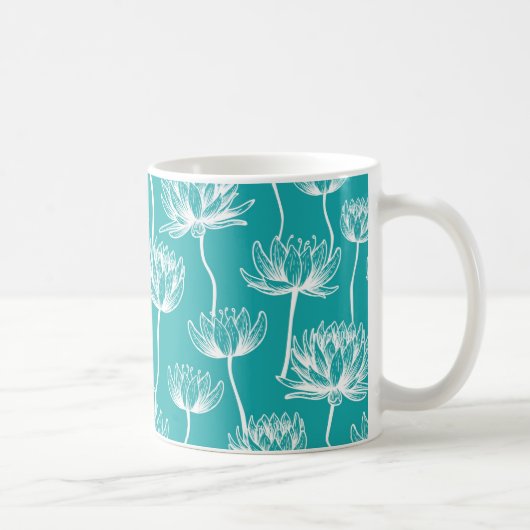 蓮の花柄 コーヒーマグカップ (右)