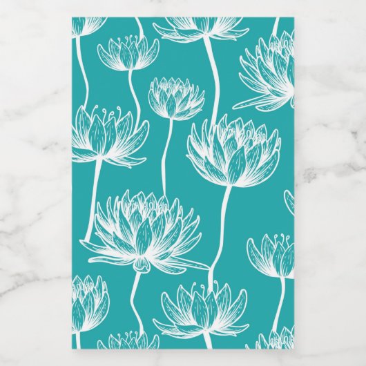 蓮の花柄 フードラベル (シングルラベル)