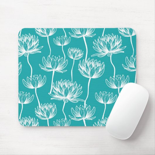 蓮の花柄 マウスパッド (マウス)