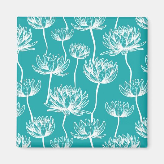 蓮の花柄 マグネット (正面)