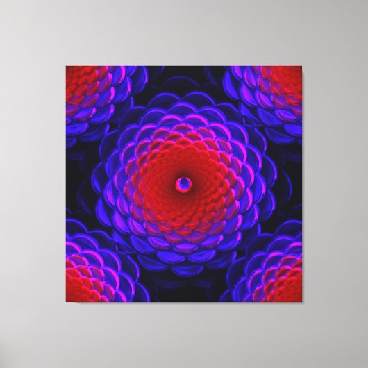 蓮の花模様ガラスアート3B キャンバスプリント (正面)