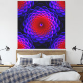 蓮の花模様ガラスアート3B キャンバスプリント (インサイチュ (寝室))