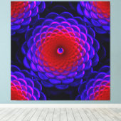 蓮の花模様ガラスアート3B キャンバスプリント (インサイチュ (ウッドフロア))