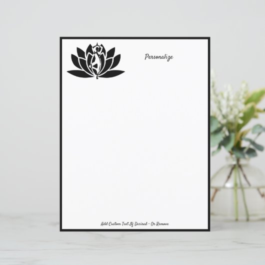蓮の花禅ヨガブラック&ホワイトパーソナライズド (スタンド正面)