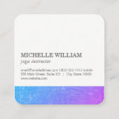 蓮の花紫の紋様華美 スクエア名刺 (裏面)