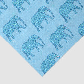 蓮の花象、ターコイズと白 薄葉紙 (詳細)