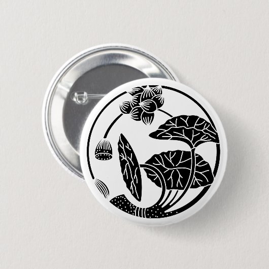 蓮の花輪 缶バッジ (正面&裏面)