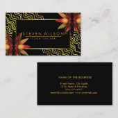 蓮の花飾り金ゴールドヨガホリスティックヘルス 名刺 (正面/裏面)