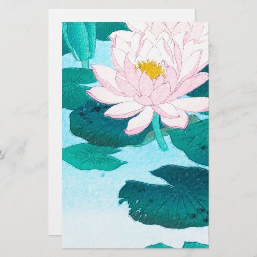 蓮の花2つ 便箋 (正面/裏面)