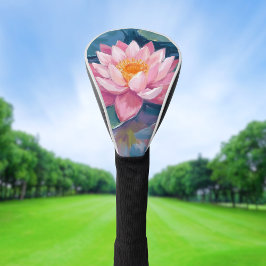 蓮の花 はす 蓮華 水彩画 ゴルフヘッドカバー