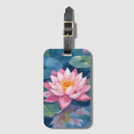 蓮の花 はす 蓮華 水彩画 ラゲッジタグ