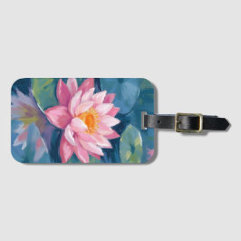 蓮の花 はす 蓮華 水彩画 ラゲッジタグ