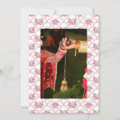 蓮の花 インドの結婚式の写真 セーブザデート (裏面)