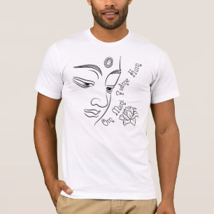 蓮の花 オム マニ パドメ フム ブラック Tシャツ