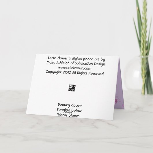 蓮の花 カード (裏面)