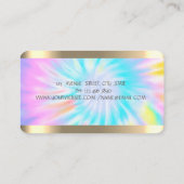 蓮の花 ゴールド ストライプ ヨガ インストラクター タイダイ 名刺 (裏面)