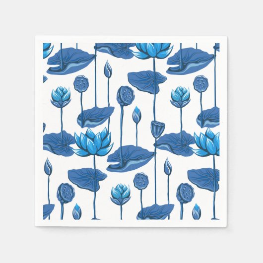 蓮の花 スタンダードカクテルナプキン (正面)