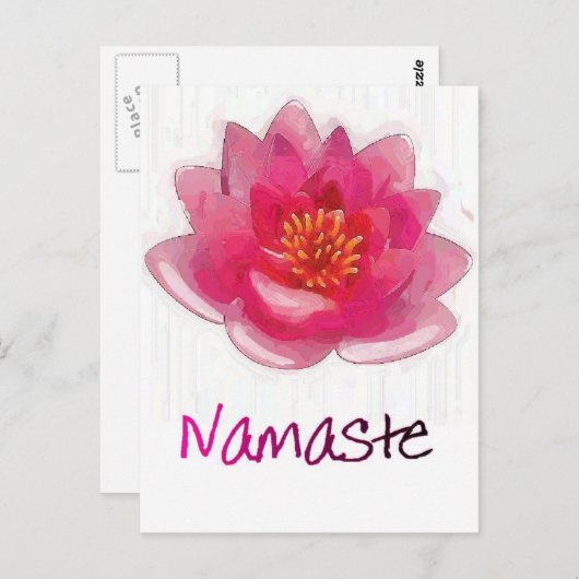 蓮の花「ナマステ」ヨガギフト ポストカード (正面/裏面)