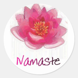 蓮の花「ナマステ」ヨガギフト ラウンドシール