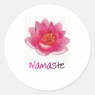 蓮の花「ナマステ」ヨガギフト ラウンドシール