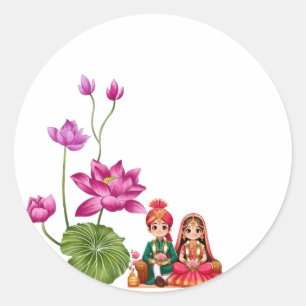 蓮の花、ブライドとグルーム ラウンドシール