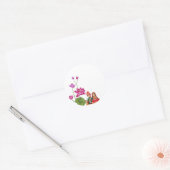 蓮の花、ブライドとグルーム ラウンドシール (封筒)