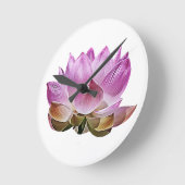 蓮の花 ラウンド壁時計 (傾斜)