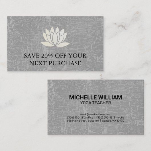 蓮の花 |割引 名刺 (正面/裏面)