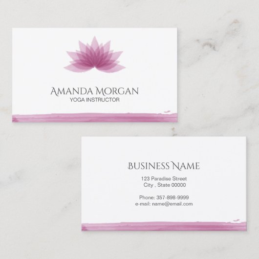 蓮の花 名刺 (正面/裏面)