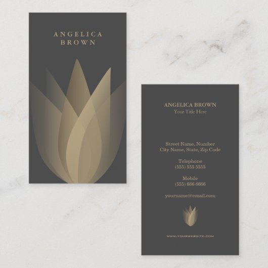 蓮の花 名刺 (正面/裏面)