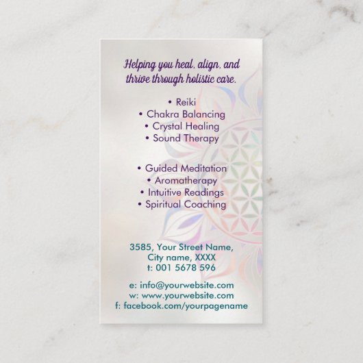 蓮の花 名刺 (裏面)