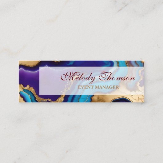 蓮の花, 名刺, サイズ: ミニ, 7.6 cm x 2.5 cm スキニー名刺 (正面)