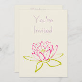 蓮の花/水百合パーティー 招待状 (正面/裏面)