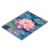 蓮の花 睡蓮の葉 水彩画 ノートブック (左側)