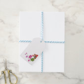 蓮の花、結婚式の新郎新婦の写真 ギフトタグ (より糸つき)