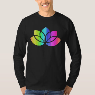蓮の花 虹色 ヨガ ナマステ 瞑想 女性 Tシャツ