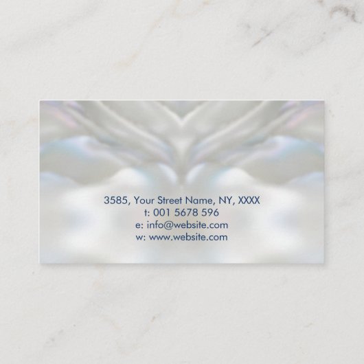 蓮の花 – 青いアゲイト真珠 名刺 (裏面)