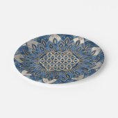 蓮の花-青大理石と真珠 ペーパープレート (アングル)