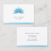 蓮の花（青） 名刺 (正面/裏面)