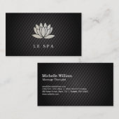 蓮の花 | 黒いタイリング 名刺 (正面/裏面)